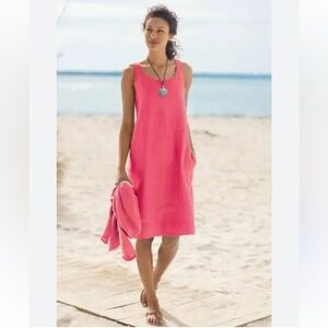 New Ralph Lauren linen pink knee length dress